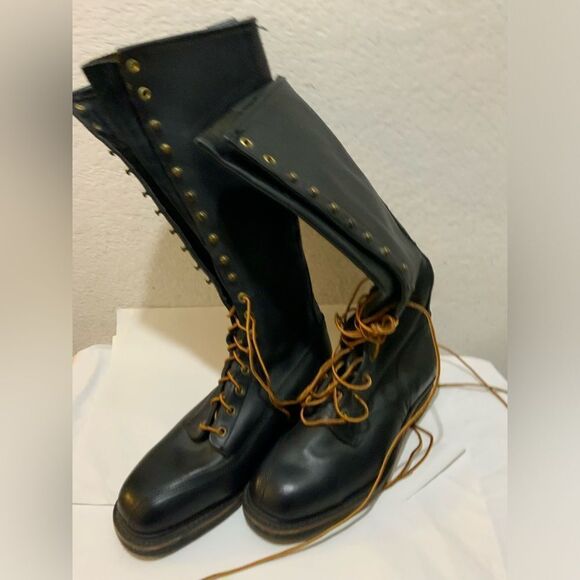 Vintage Unbranded Highliner Lineman Logger Tall Boots Steel Toe Mens Size 8 E main image 4